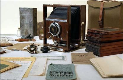 Herman Graham's case was filled with equipment and books from his days as a photographer. (Photo: Lisa Rinzler)