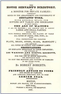 Introductory page to Roberts' Guide to Butlers spelling out the very many topics that are covered in the book. (Source: Roberts' Guide for Butlers)